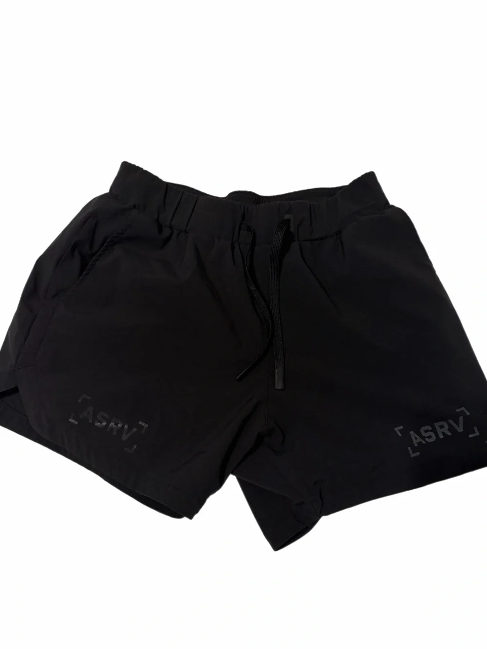 ASRV Black Athletic Training Shorts